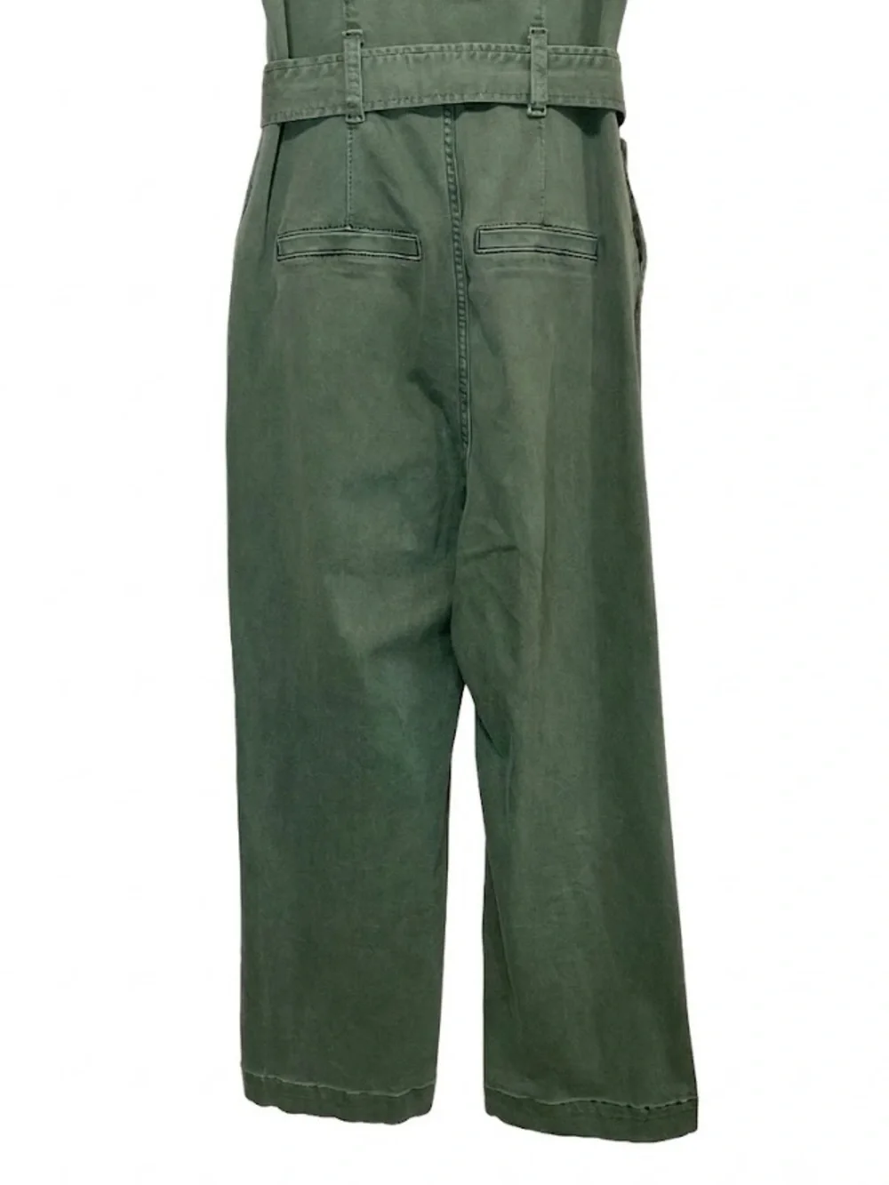 Paige Anessa Utility Tie-Waist Wide Leg Jumpsuit in Vintage  Ivy Green